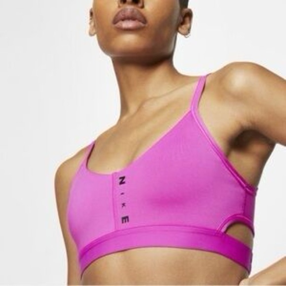 🥊 Nike Dri-Fit Strappy Sports Bra – Pink, Medium Support, Size [S/M]